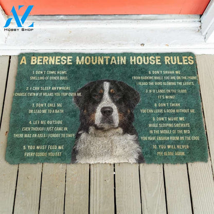 Gearhumans Gearhuman 3D House Rules Bernese Mountain Dog Doormat