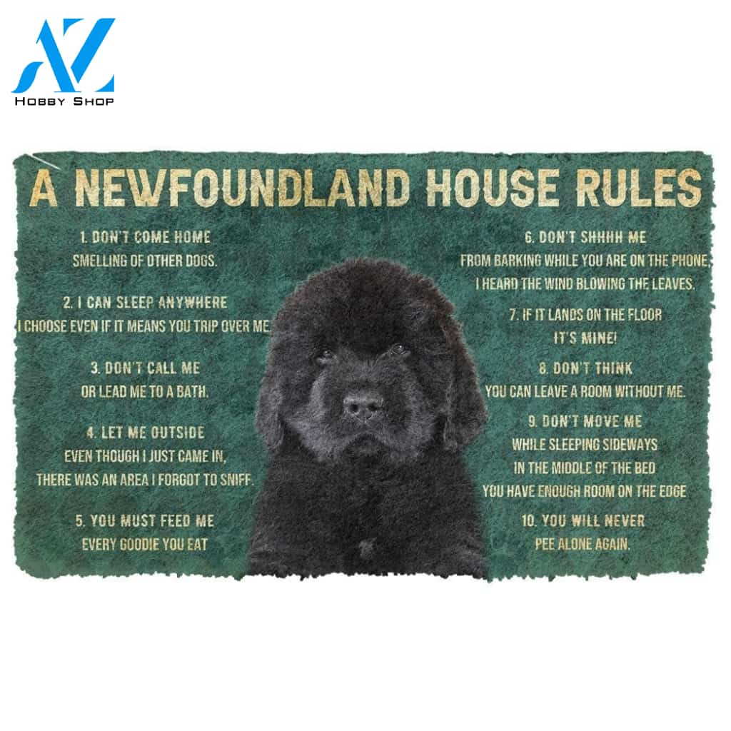 Gearhumans Gearhuman 3D House Rules Newfoundland Dog Doormat