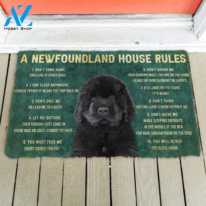 Gearhumans Gearhuman 3D House Rules Newfoundland Dog Doormat