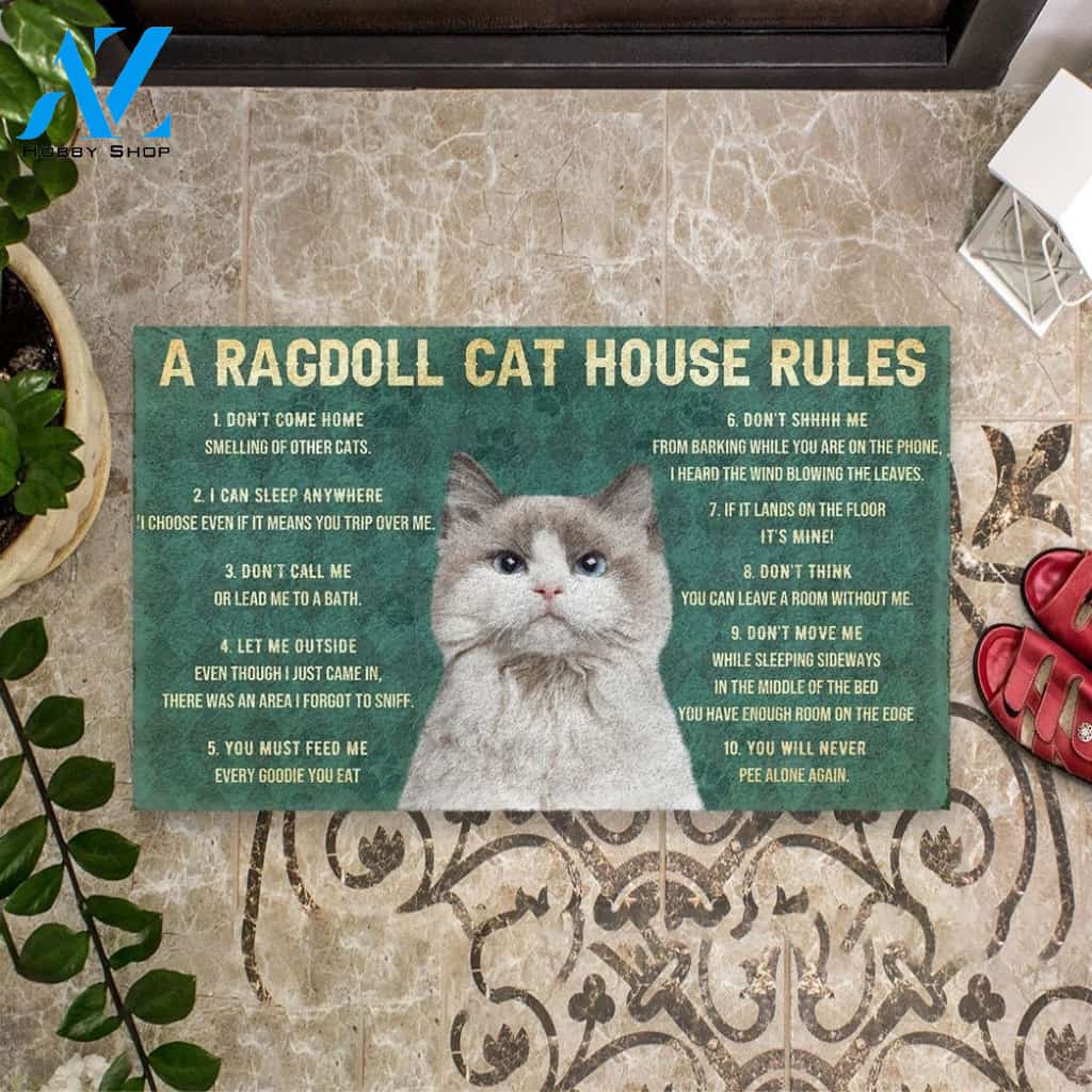 Gearhumans Gearhuman 3D House Rules Ragdoll Cat Doormat