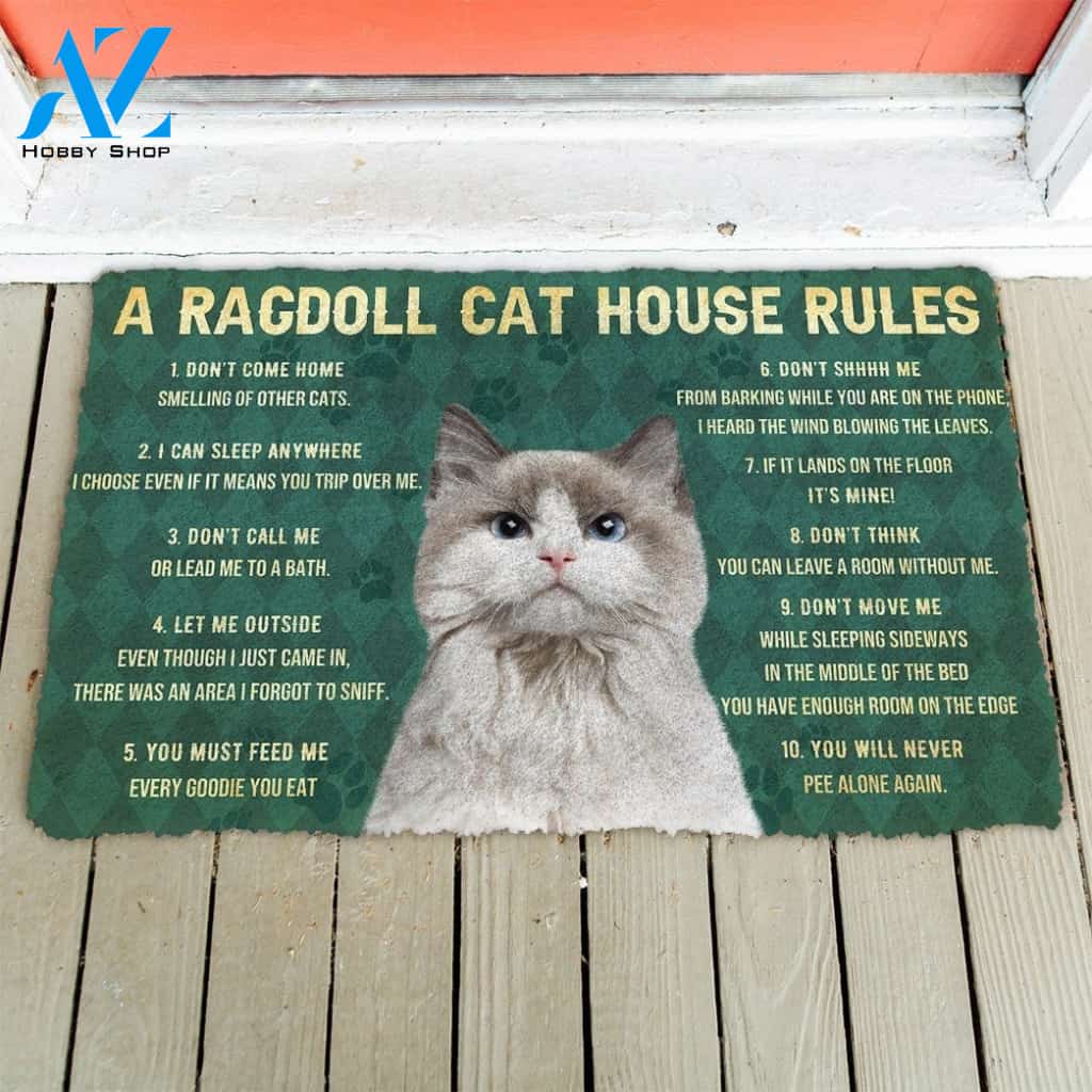 Gearhumans Gearhuman 3D House Rules Ragdoll Cat Doormat