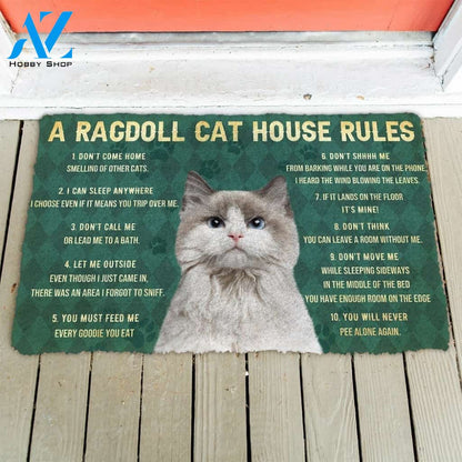 Gearhumans Gearhuman 3D House Rules Ragdoll Cat Doormat