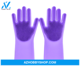 Housework Kitchen Cleaning Gloves Purple3Double