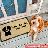 Gosszy - How Doodle You Do? (multi doodle)//Door Mat/Goldendoodle/Labradoodle/Dog Gift/Dog Decor/Hand Painted/ dog doormat/Dog Saying/I Love Dogs, dog doormat