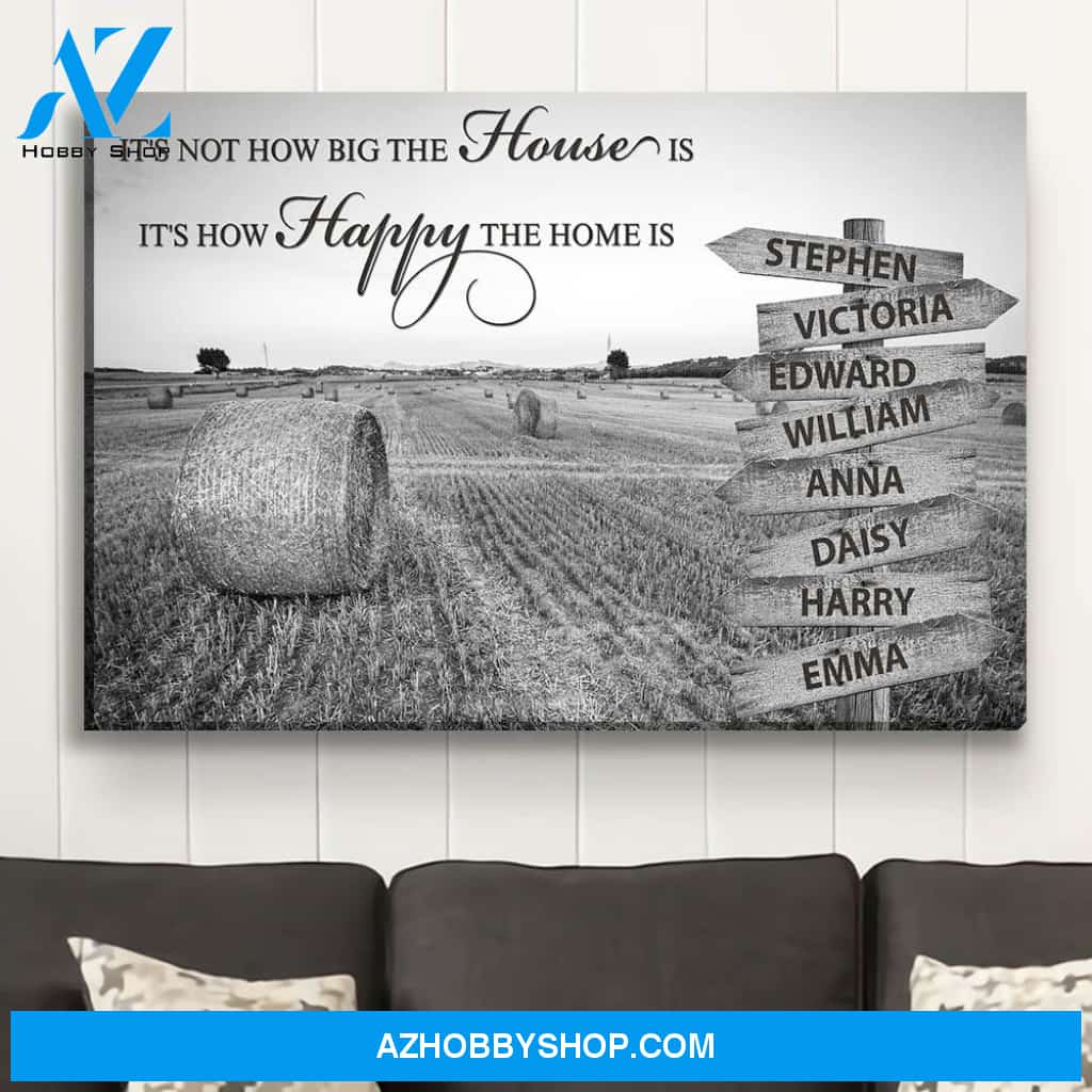 How Happy The Home Is - Personalized Custom Multi-Name Canvas