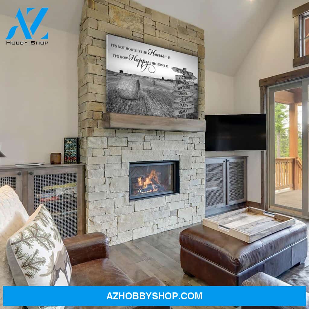 How Happy The Home Is - Personalized Custom Multi-Name Canvas