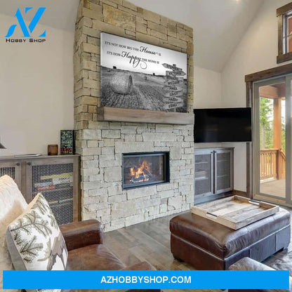 How Happy The Home Is - Personalized Custom Multi-Name Canvas