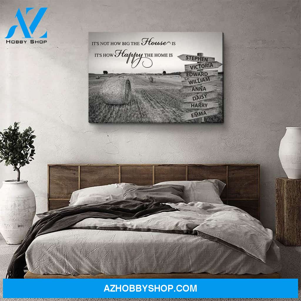 How Happy The Home Is - Personalized Custom Multi-Name Canvas