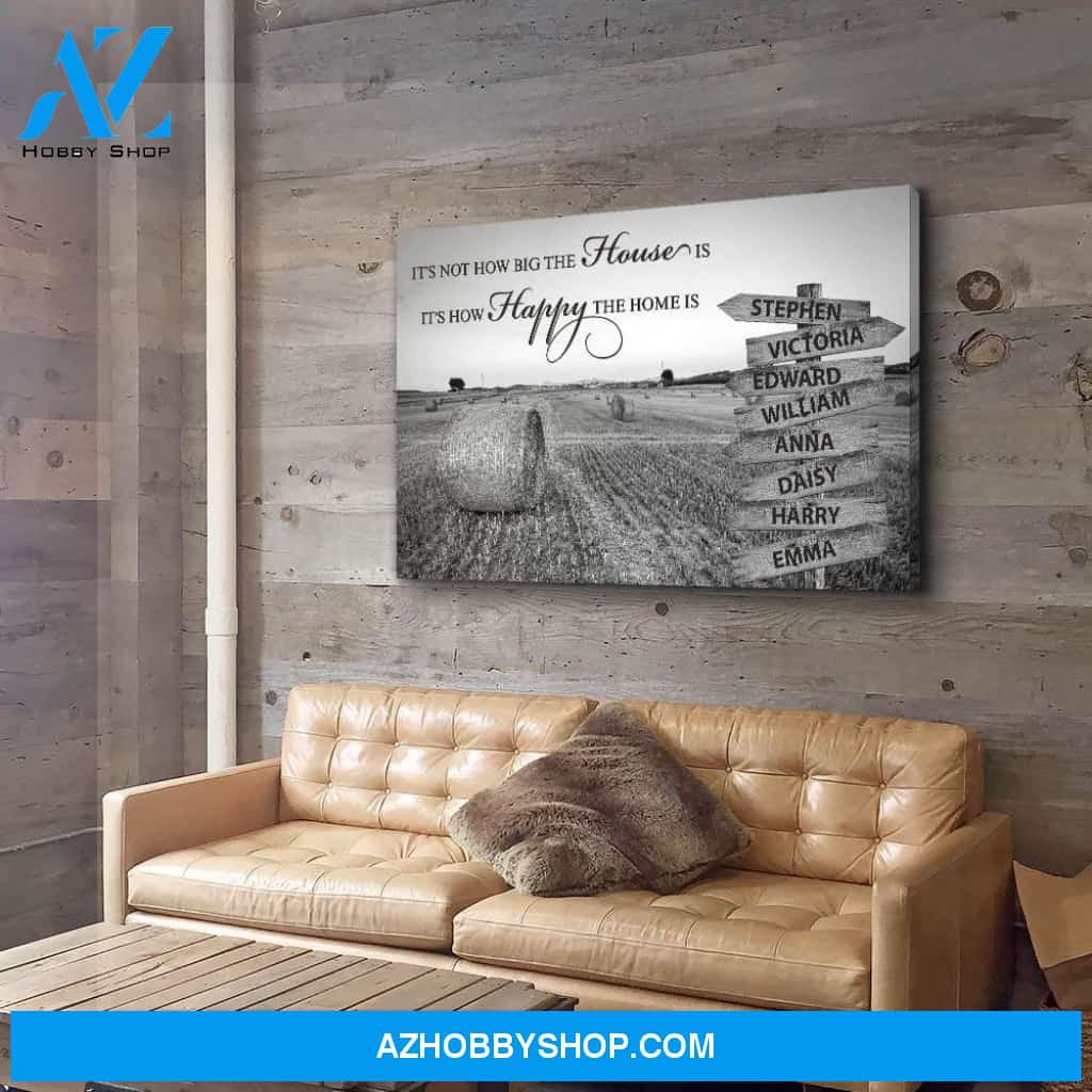 How Happy The Home Is - Personalized Custom Multi-Name Canvas