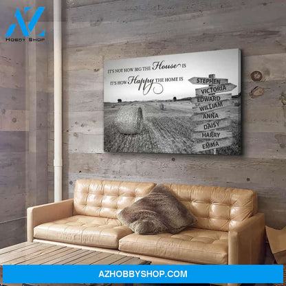 How Happy The Home Is - Personalized Custom Multi-Name Canvas