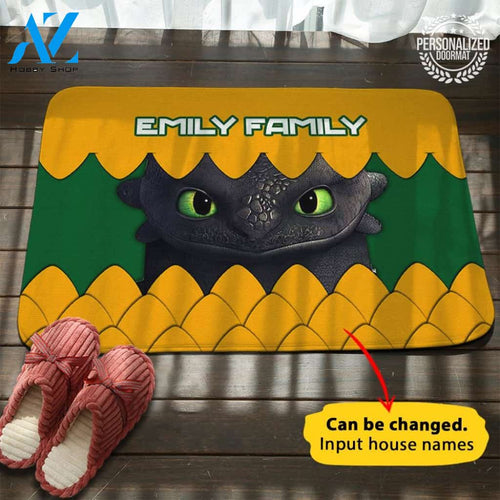 How To Train Your Dragon Night Fury Personalized Name Doormat