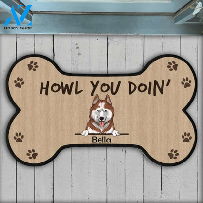 Howl You Doin' - Personalized Bone Shaped Doormat