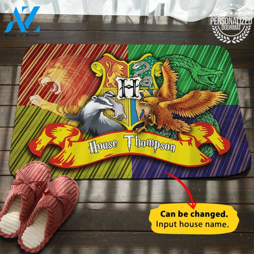 HP Wizards Personalized House Name Doormat