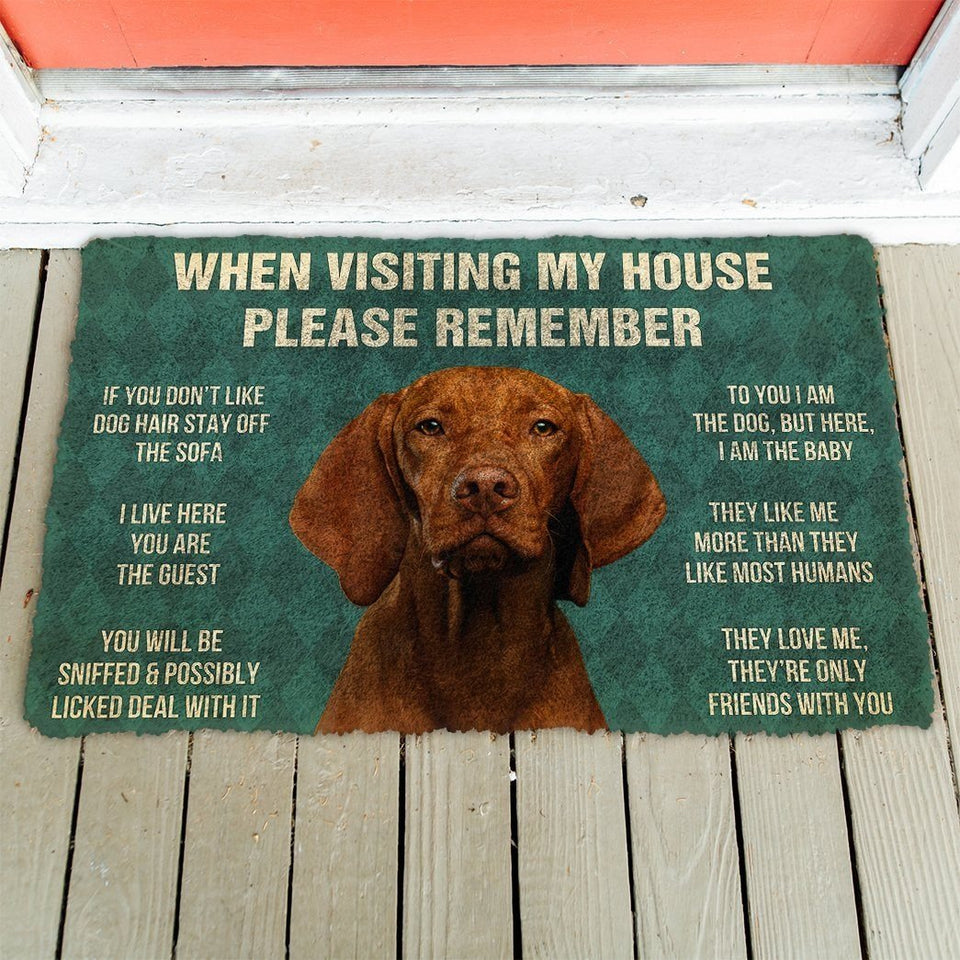 Vizsla Dog House Rules Doormat | Colorful | Size 8x27'' 24x36''