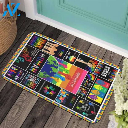 Human Right Door Mat, New Home Gift, Housewarming Gift, Indoor/Outdoor Mat, Super Absorbent, Non Slip, Machine Washable Mat