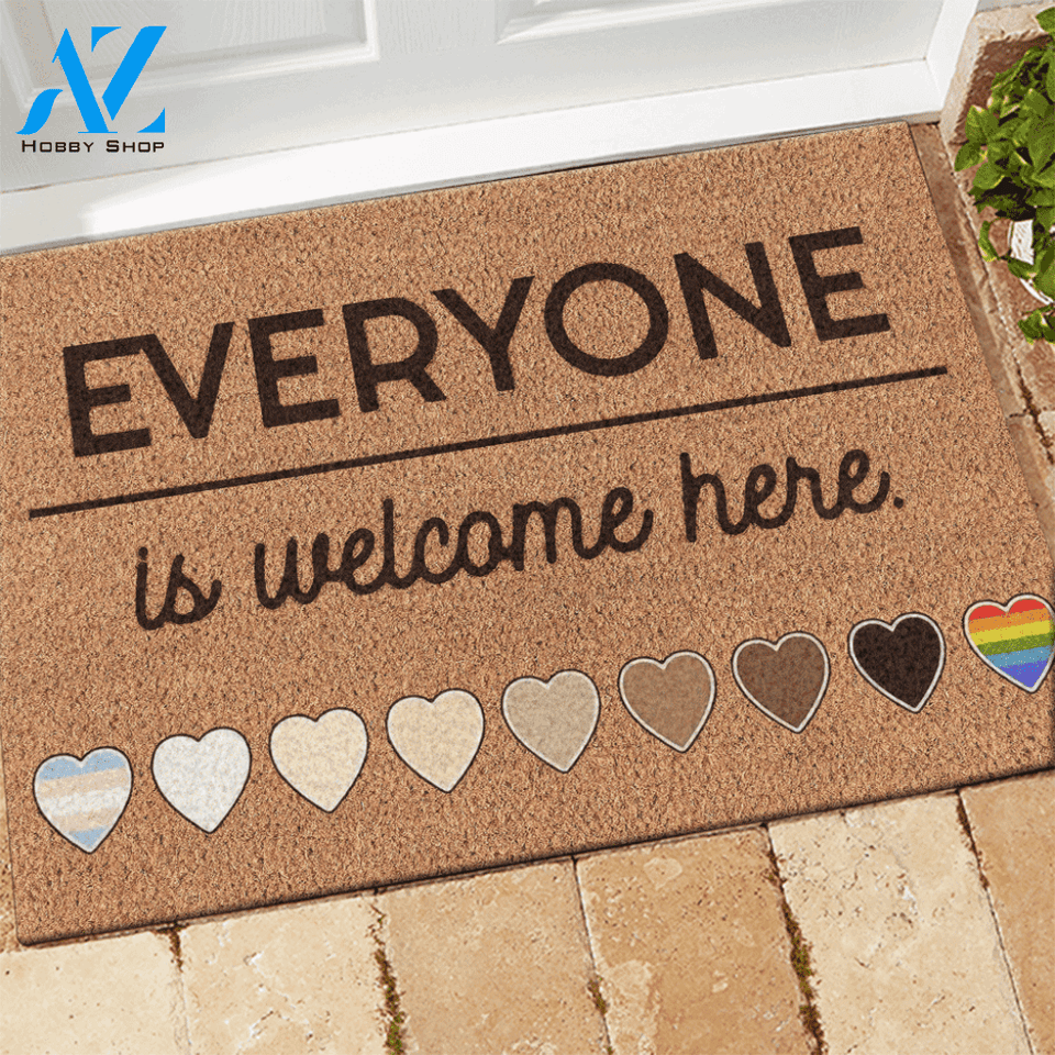 Human Right Doormat Everyone Is Welcome Here | Welcome Mat | House Warming Gift