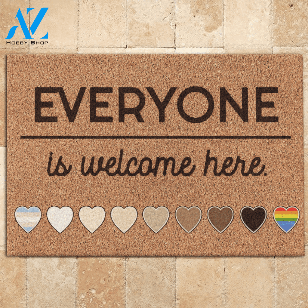 Human Right Doormat Everyone Is Welcome Here | Welcome Mat | House Warming Gift