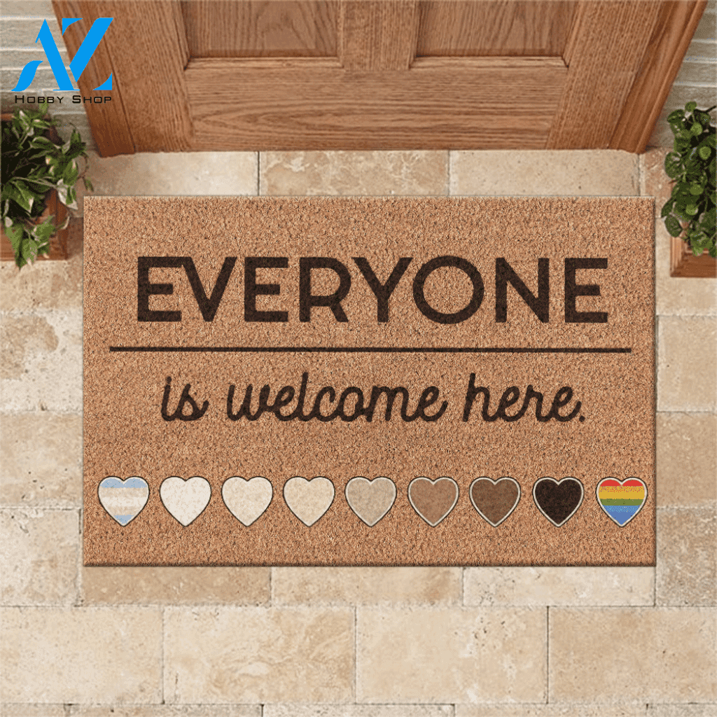 Human Right Doormat Everyone Is Welcome Here | Welcome Mat | House Warming Gift