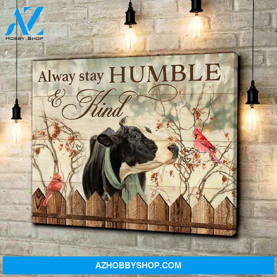 Humble And Kind Cow Wall Matte Canvas Christmas Wall Art