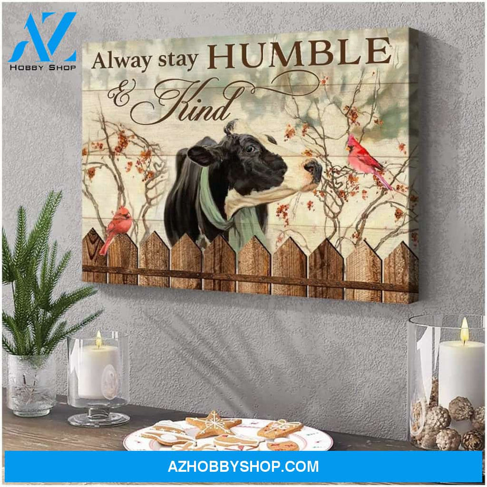Humble And Kind Cow Wall Matte Canvas Christmas Wall Art