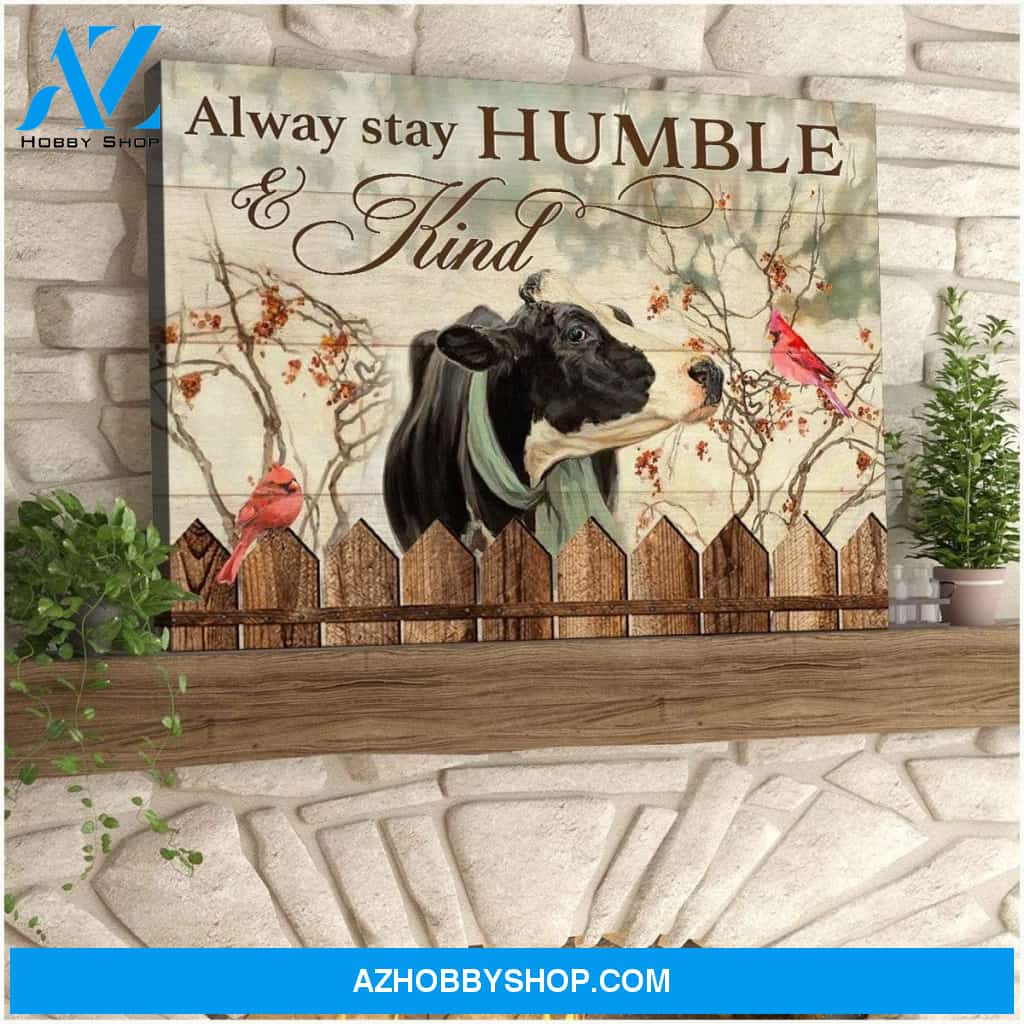 Humble And Kind Cow Wall Matte Canvas Christmas Wall Art