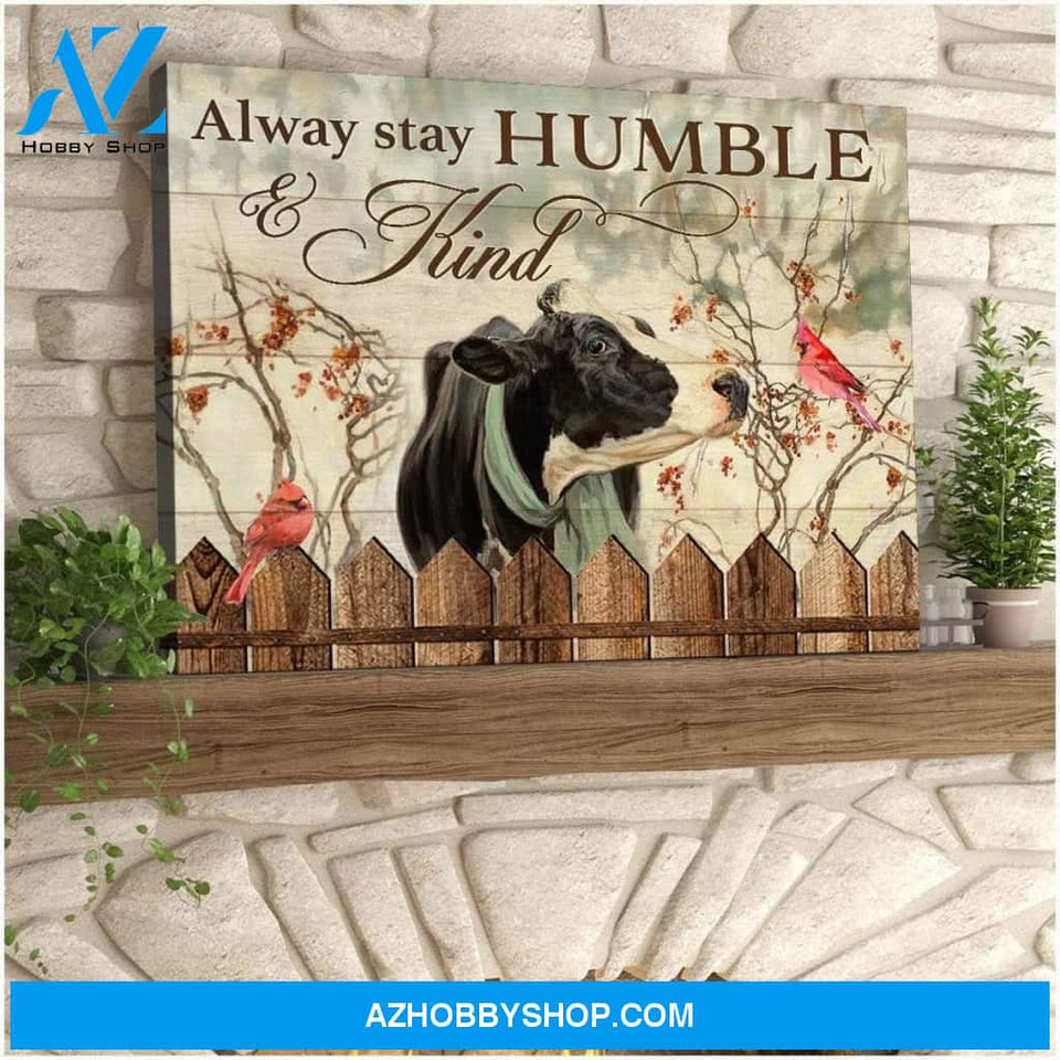 Humble And Kind Cow Wall Matte Canvas Christmas Wall Art