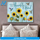 Humble And Kind Hummingbird Wall Art Canvas