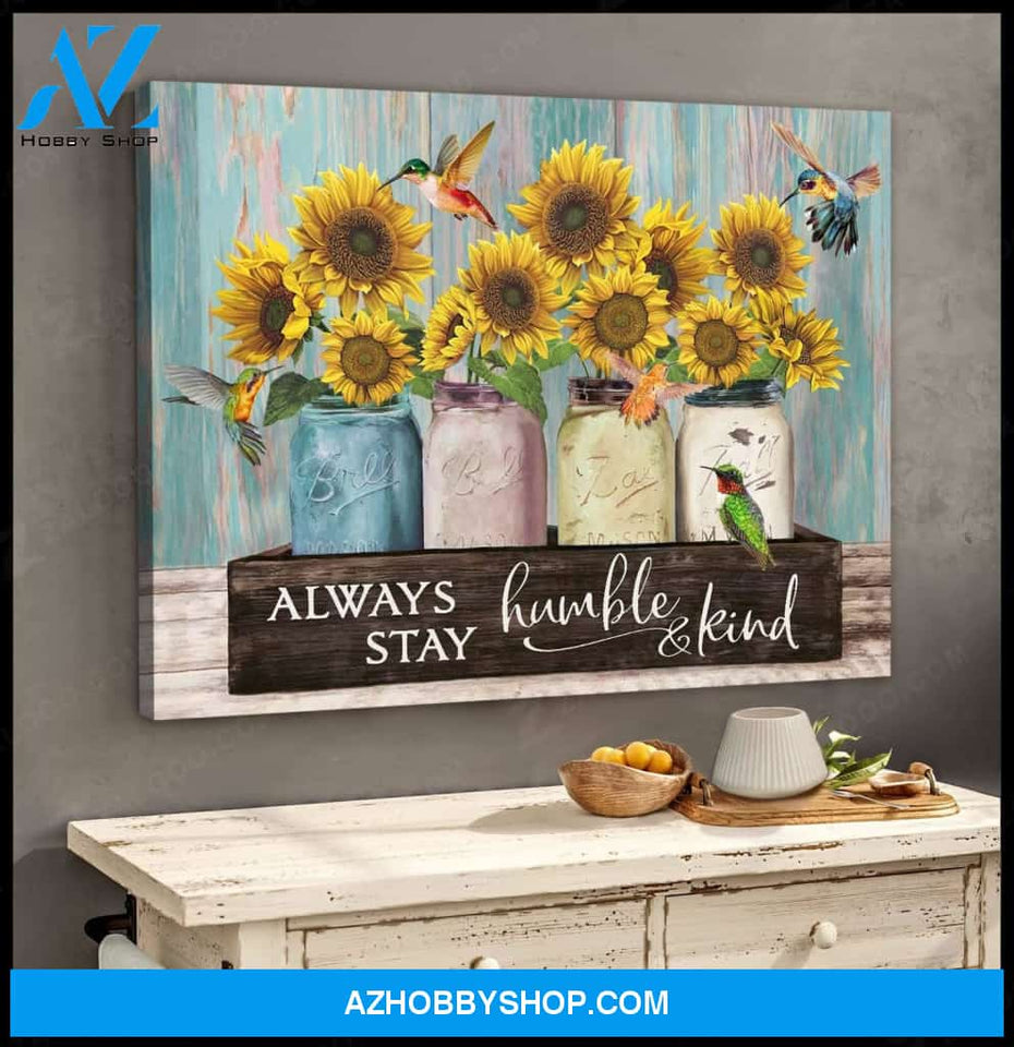 Humble And Kind Hummingbird Wall Art Canvas
