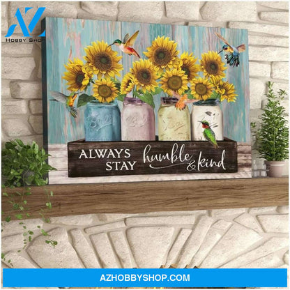 Humble And Kind Hummingbird Wall Art Canvas