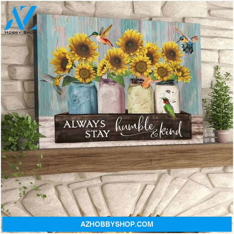 Humble And Kind Hummingbird Wall Art Canvas