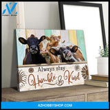 Hummble And Kind Cow Wall Art Canvas