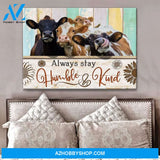Hummble And Kind Cow Wall Art Canvas