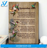 Humming Bird Remember Me - Matte Canvas, Gift for you , gift for him, gift for her, gift for widow, gift for hummingbird lover