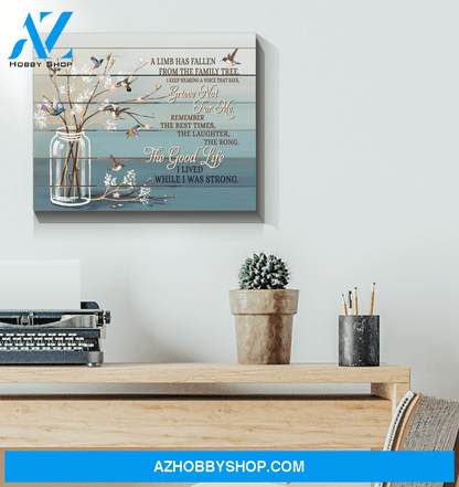 Hummingbird - A Fallen Limb - Canvas Wall Art