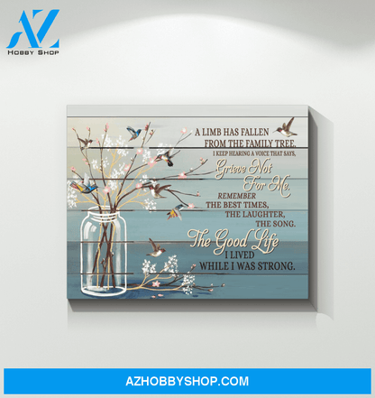 Hummingbird - A Fallen Limb - Canvas Wall Art