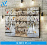 Hummingbird and Cardinal Act Justly Love Mercy Walk Humbly Canvas Wall Art Decor