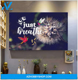 Hummingbird and Dandelion Painting Canvas, Just Breathe Stretch Canvas 2