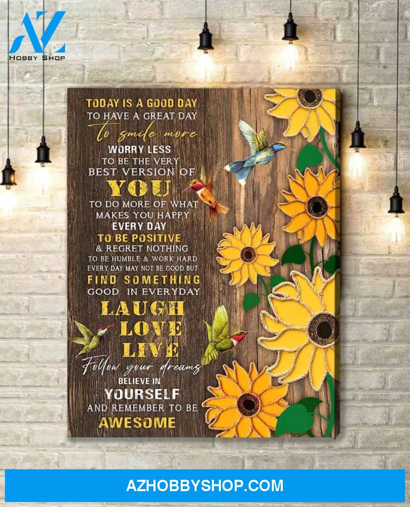 Hummingbird Awesome Canvas Wall Art