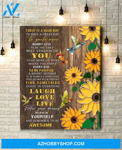 Hummingbird Awesome Canvas Wall Art