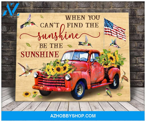 Hummingbird, Be The Sunshine Poster Canvas Wall Decor Visual Art