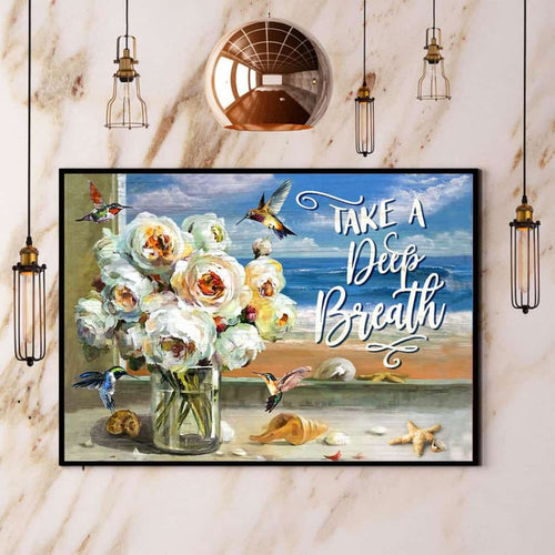 Hummingbird Beach Take A Deep Breath Paper Poster No Frame Matte Canvas Wall Decor