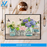 Hummingbird Begin Each Day With A Grateful Heart Paper Canvas And Poster, Wall Decor Visual Art