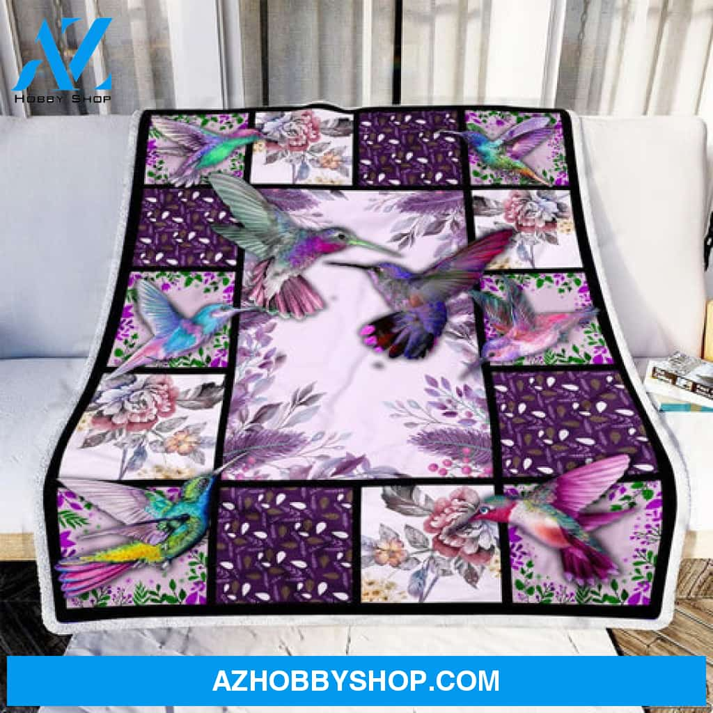 Hummingbird Blanket, Hummingbird Lover Purple Blanket