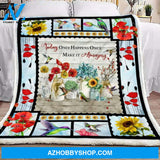 Hummingbird Blanket, Today Only Happens Once Make It Amazing