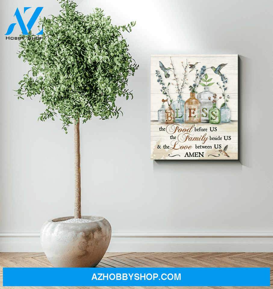 Hummingbird Bless Canvas Wall Art