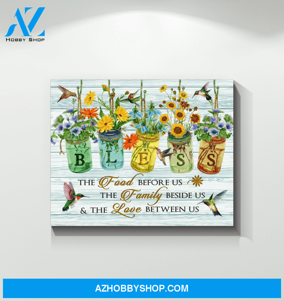 Hummingbird Bless Canvas Wall Art