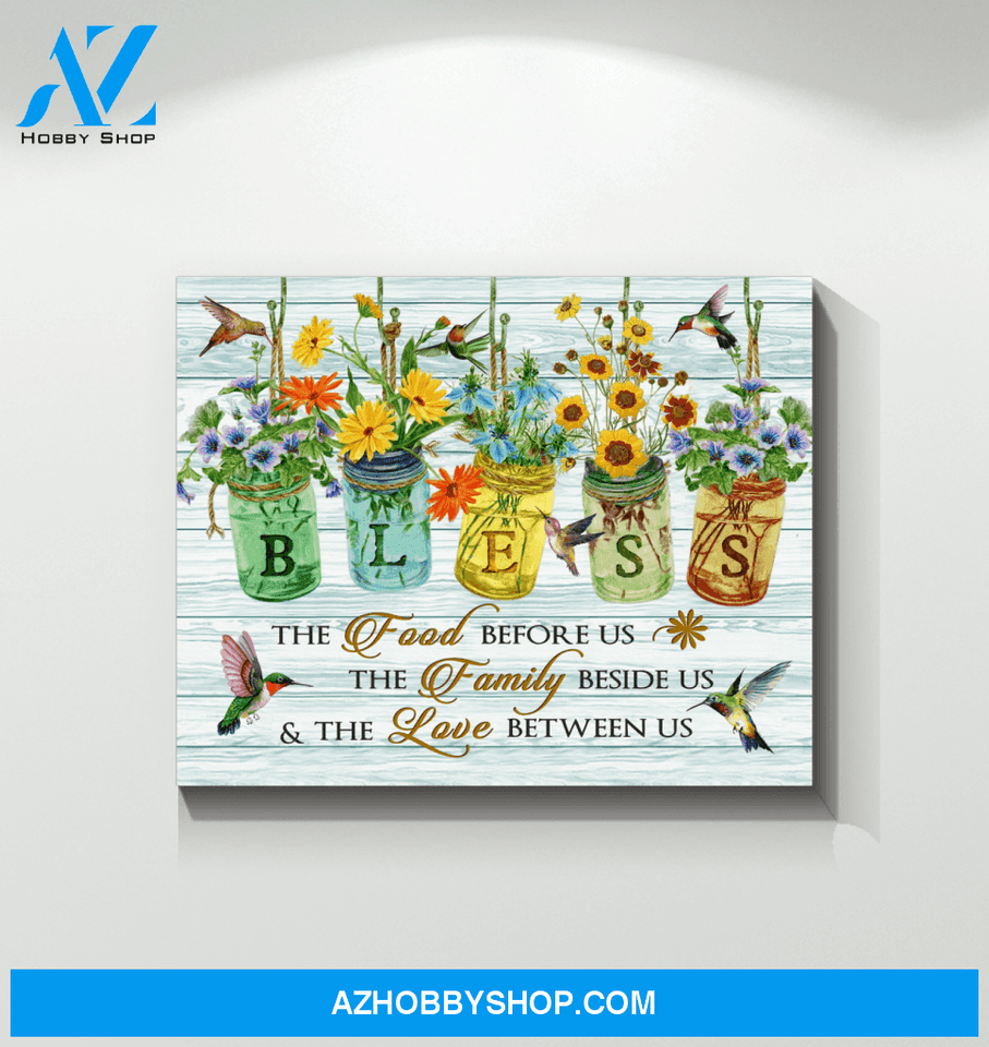 Hummingbird Bless Canvas Wall Art