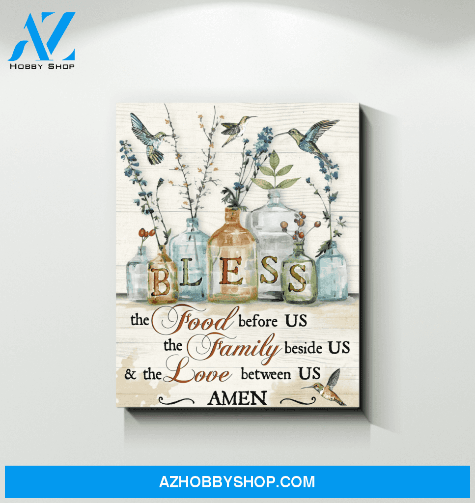 Hummingbird Bless Canvas Wall Art