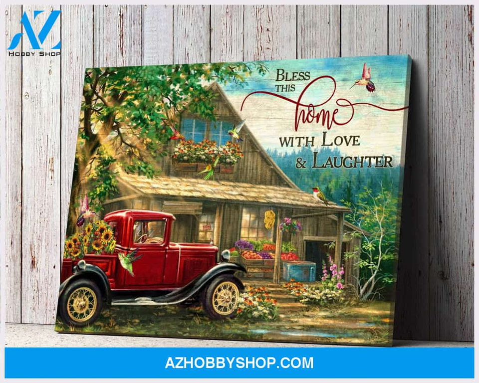 Hummingbird Bless Canvas Wall Art