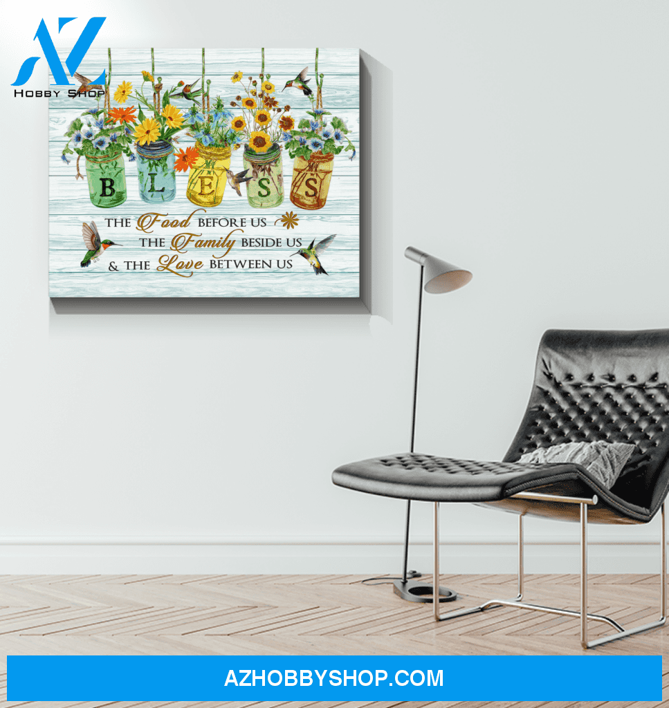 Hummingbird Bless Canvas Wall Art